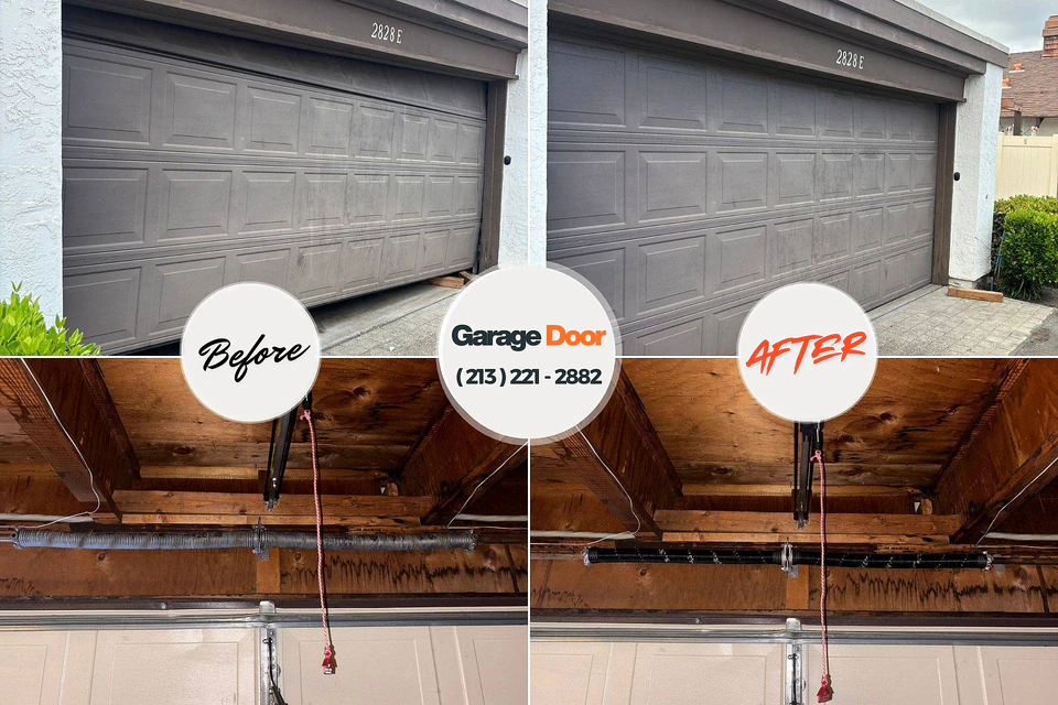 Before and after: garage door repair Washington Park, IL